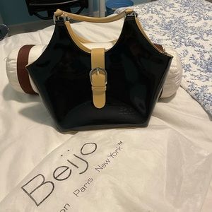 Black/tan shoulder bag - NEVER WORN (comes with dust bag)